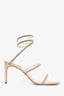 Rene Caovilla Beige Double Crystal Cleo Heels Size 37.5