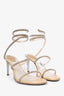 Rene Caovilla Beige Double Crystal Cleo Heels Size 37.5