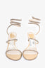 Rene Caovilla Beige Double Crystal Cleo Heels Size 37.5