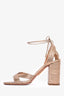 Aquazzura Rose Gold Strappy Block Heels Size 37.5
