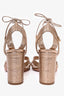 Aquazzura Rose Gold Strappy Block Heels Size 37.5