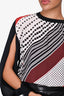 Louis Vuitton Black/White/Red Wool/Silk Patterned Sweater Size M