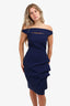 Chiara Boni La Petite Robe Navy Blue Sleeveless Midi Dress Size 40