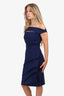 Chiara Boni La Petite Robe Navy Blue Sleeveless Midi Dress Size 40