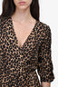 Faithful The Brand Leopard Print Ruched Sleeve Wrap Dress Size S