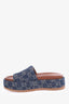 Gucci Blue Denim GG Platform Slide Sandals Size 39.5