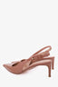 Gianvito Rossi Brown Leather 'Lindsay 55' Slingback Pumps Size 37.5