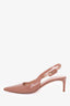 Gianvito Rossi Brown Leather 'Lindsay 55' Slingback Pumps Size 37.5