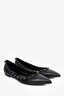 Valentino Black Leather 'RockStud' Pointed Flats Size 37.5