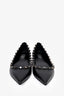 Valentino Black Leather 'RockStud' Pointed Flats Size 37.5
