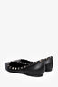 Valentino Black Leather 'RockStud' Pointed Flats Size 37.5
