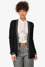 Pre-Loved Chanel™ 2014 Black/Cream CC Button Cardigan Size 34