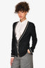 Pre-Loved Chanel™ 2014 Black/Cream CC Button Cardigan Size 34