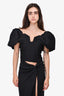 Cult Gaia Black Puff Sleeve Corset Top Size M