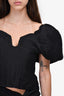 Cult Gaia Black Puff Sleeve Corset Top Size M