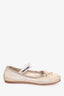 Miu Miu Gold Metallic Leather Logo-band Ballet Flats Size 38