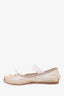 Miu Miu Gold Metallic Leather Logo-band Ballet Flats Size 38