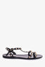 Valentino Black Rubber Rockstud Cage Sandals Size 38