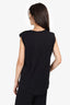 Balmain Black Cotton Logo Print Sleeveless Top Size 40
