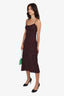 Realisation Par Black/Pink Rose Printed Silk Midi Dress Size S