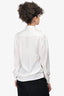 Saint Laurent 2022 Cream Silk Patterned Bow Detailed Blouse Size 36