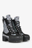 Louis Vuitton Black Suede Leather Laureate Platform Desert Boots Size 39.5