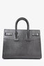 Saint Laurent Grey Croc Embossed Small Sac Du Jour Top Handle with Strap