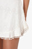 Zimmermann White Cotton Pom Pom Trim Shorts Size 2