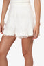 Zimmermann White Cotton Pom Pom Trim Shorts Size 2