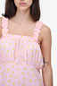 Faithful The Brand Baby Pink/Yellow Floral Printed Sleeveless Mini Dress Size M