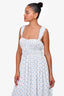 Faithfull The Brand White/Blue Floral Print Sleeveless Midi Dress Size L