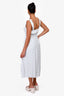 Faithfull The Brand White/Blue Floral Print Sleeveless Midi Dress Size L