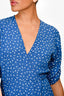 Faithfull The Brand Blue/White Floral Printed Wrap Dress Size L