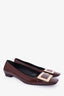 Roger Vivier Burgundy Patent Trompette Metal Buckle Pumps Size 39
