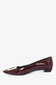 Roger Vivier Burgundy Patent Trompette Metal Buckle Pumps Size 39
