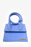 Jacquemus Blue Suede Leather Le Chiquito Noeud Top Handle with Strap
