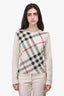 Burberry London Beige Tartan Printed Top Size L