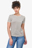 Burberry London Beige/Black/Red Striped T-Shirt Size M