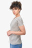Burberry London Beige/Black/Red Striped T-Shirt Size M