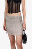 Alice & Olivia Grey Beaded Tassel Mini Skirt Size 4