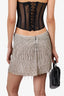 Alice & Olivia Grey Beaded Tassel Mini Skirt Size 4