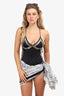 Norma Kamali Black Studded One-piece Swimsuit Size XS