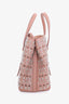 Alaïa Taupe Leather Studded Laser Cut Mini Tote Bag With Strap