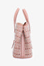 Alaïa Taupe Leather Studded Laser Cut Mini Tote Bag With Strap
