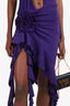 Fanci Club Purple Ruffle Halter Neck Dress Size XS