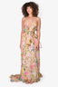 Rococo Sand Dusty Pink Ruffle Detail Cut-Out Floral Print 'Calla' Dress Size S
