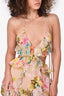 Rococo Sand Dusty Pink Ruffle Detail Cut-Out Floral Print 'Calla' Dress Size S