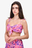 Rococo Sand Pink & Purple Floral 'Lei' Bandeau Top + Long Skirt Set Size S
