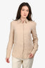 Altuzarra Beige Linen Button Up Blouse Size 36