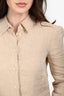 Altuzarra Beige Linen Button Up Blouse Size 36